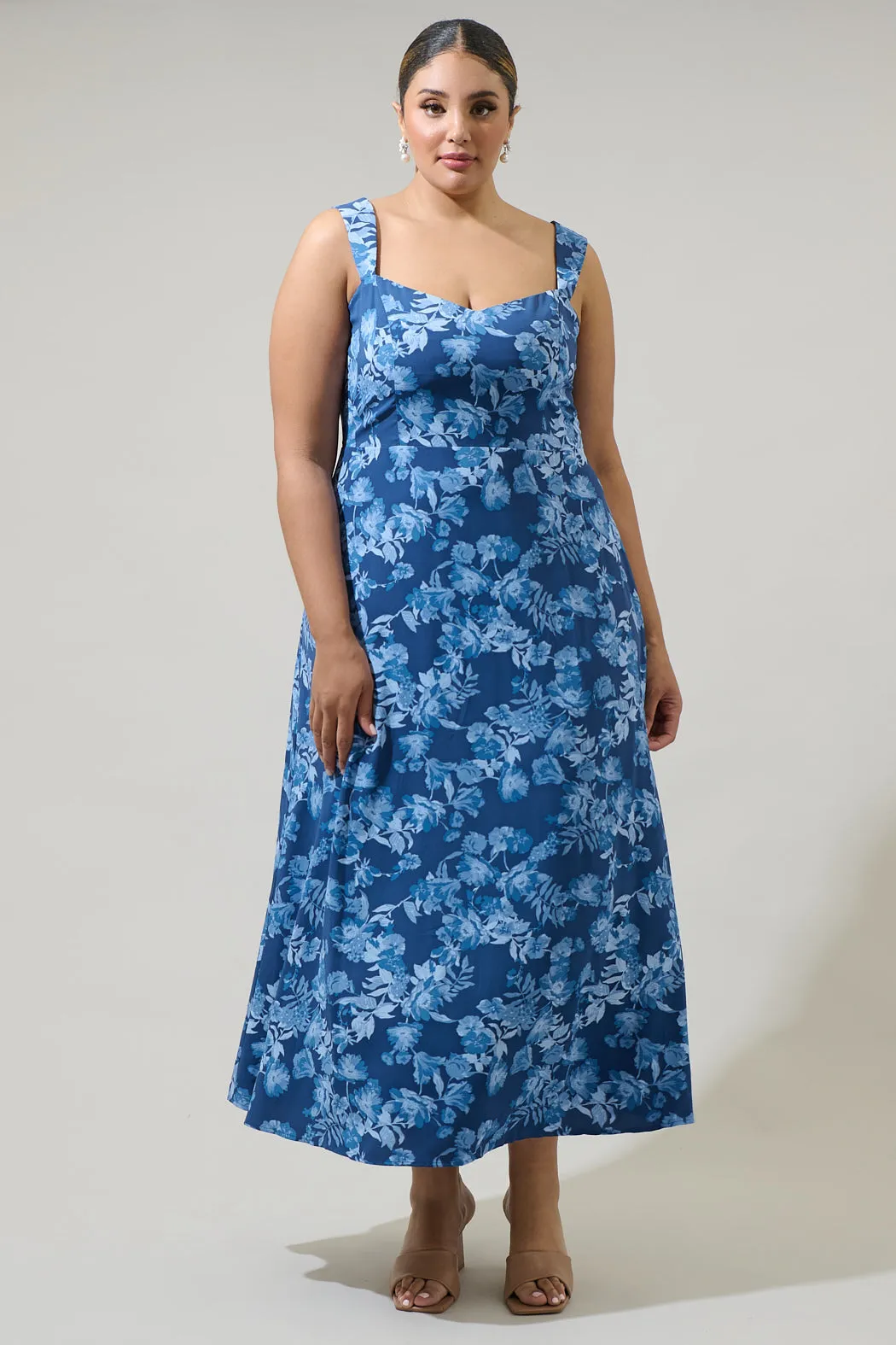 Bary Floral Smocked Maxi Dress Curve