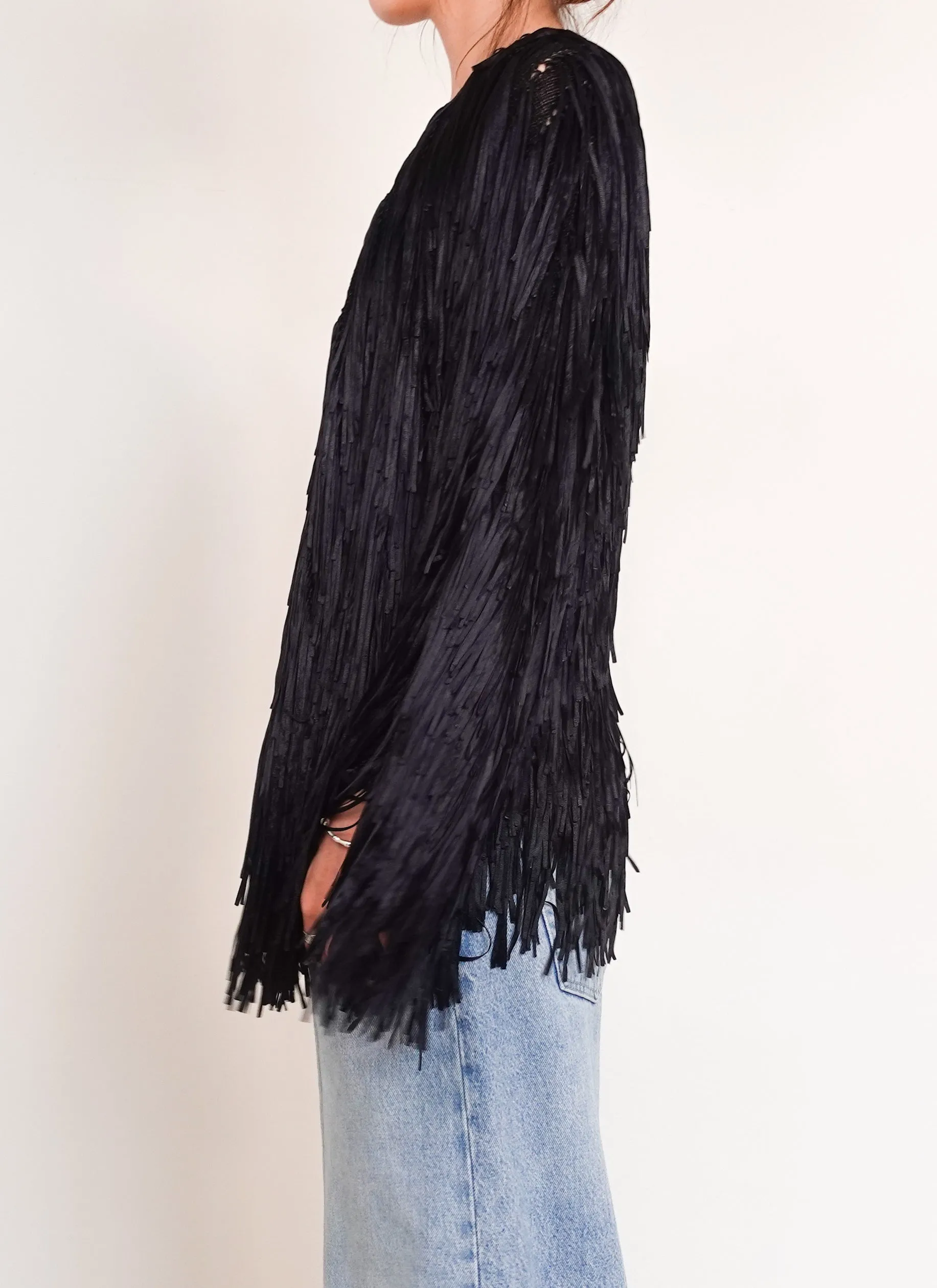 Black fringed jacket RRP £1.7k