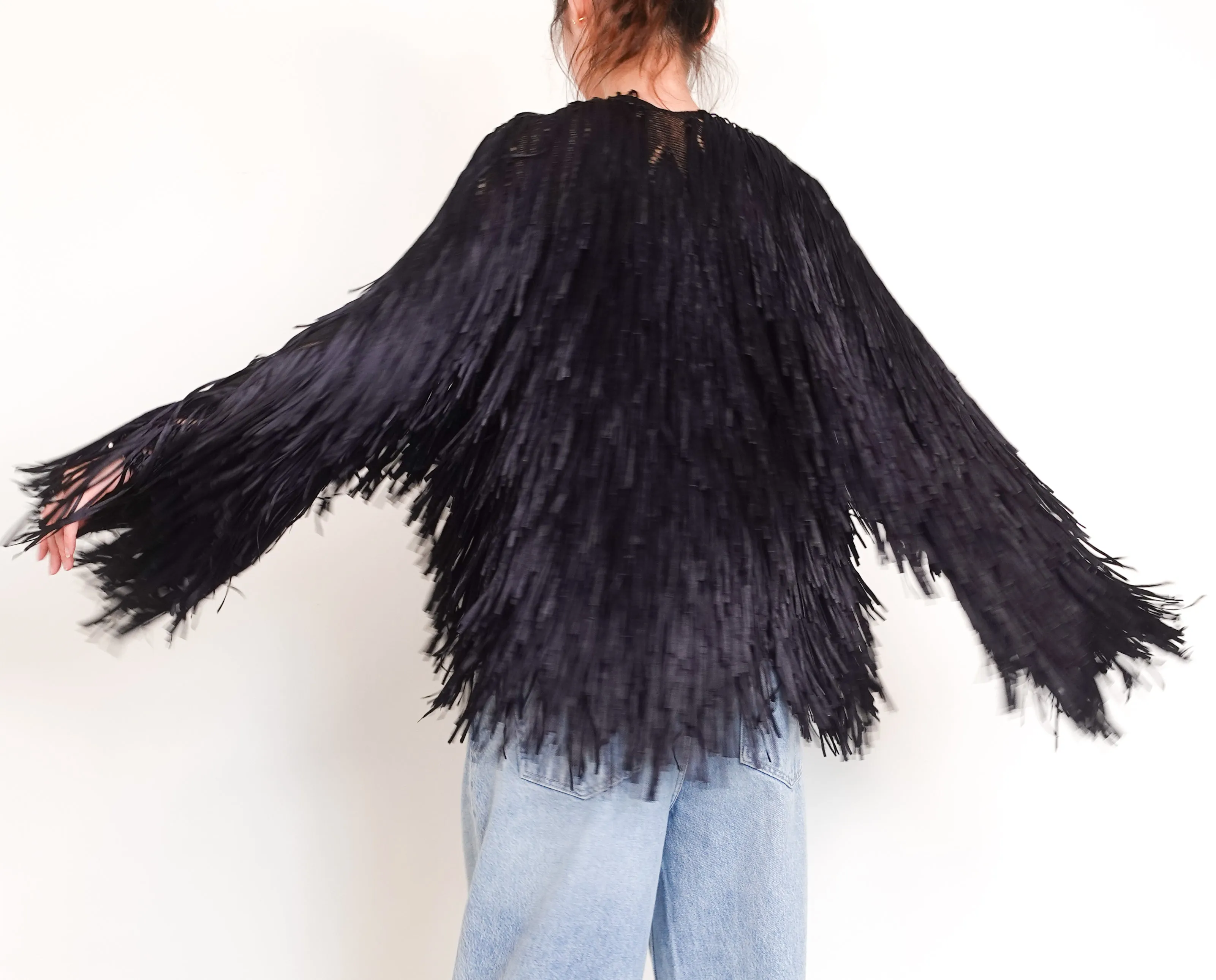 Black fringed jacket RRP £1.7k