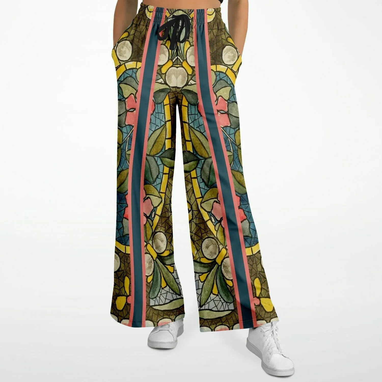 Blue Mosaic Eco-Poly Stretchy Phat Bellbottoms