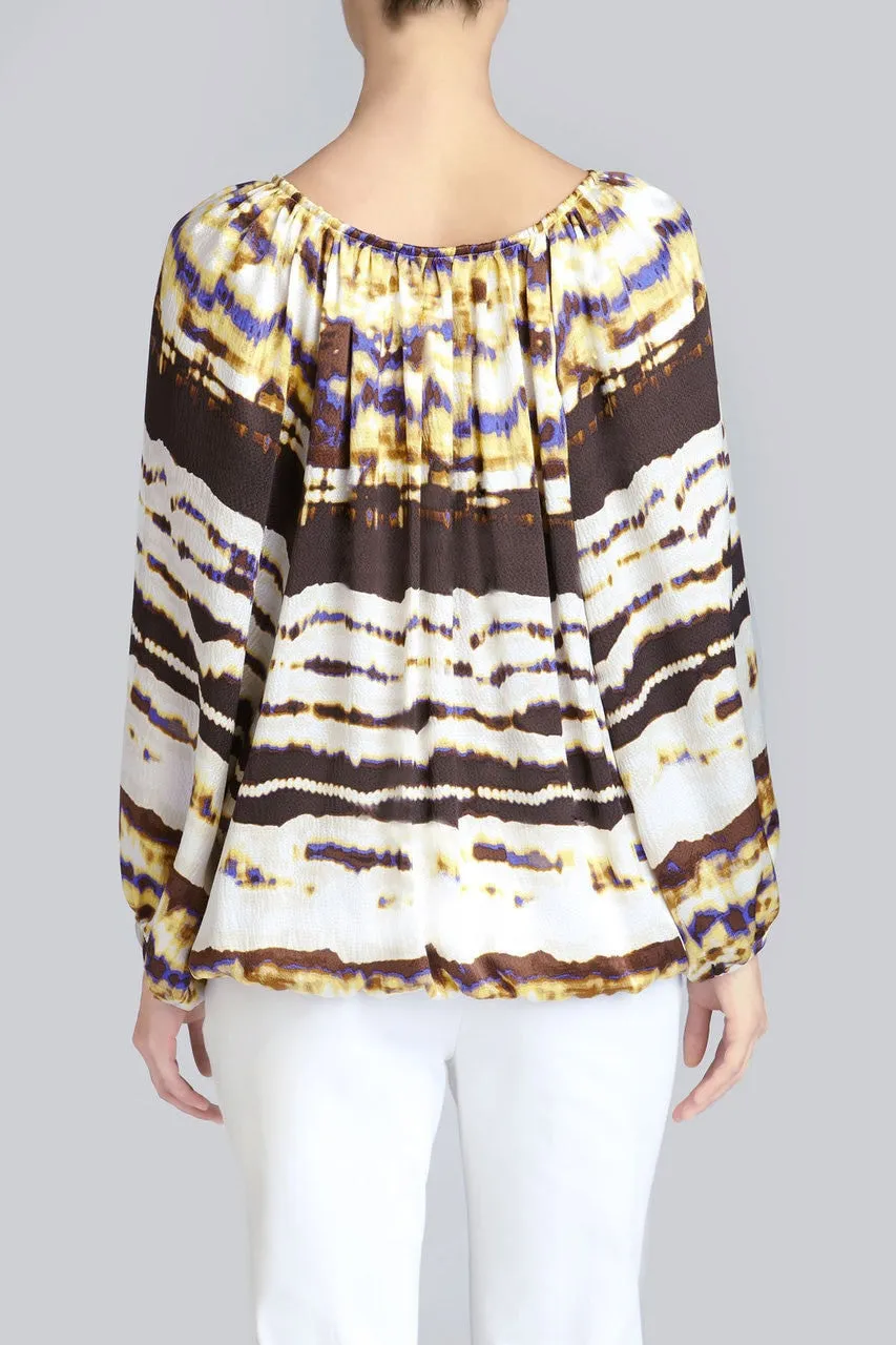 Boracay Sunrise Printed Peasant Top