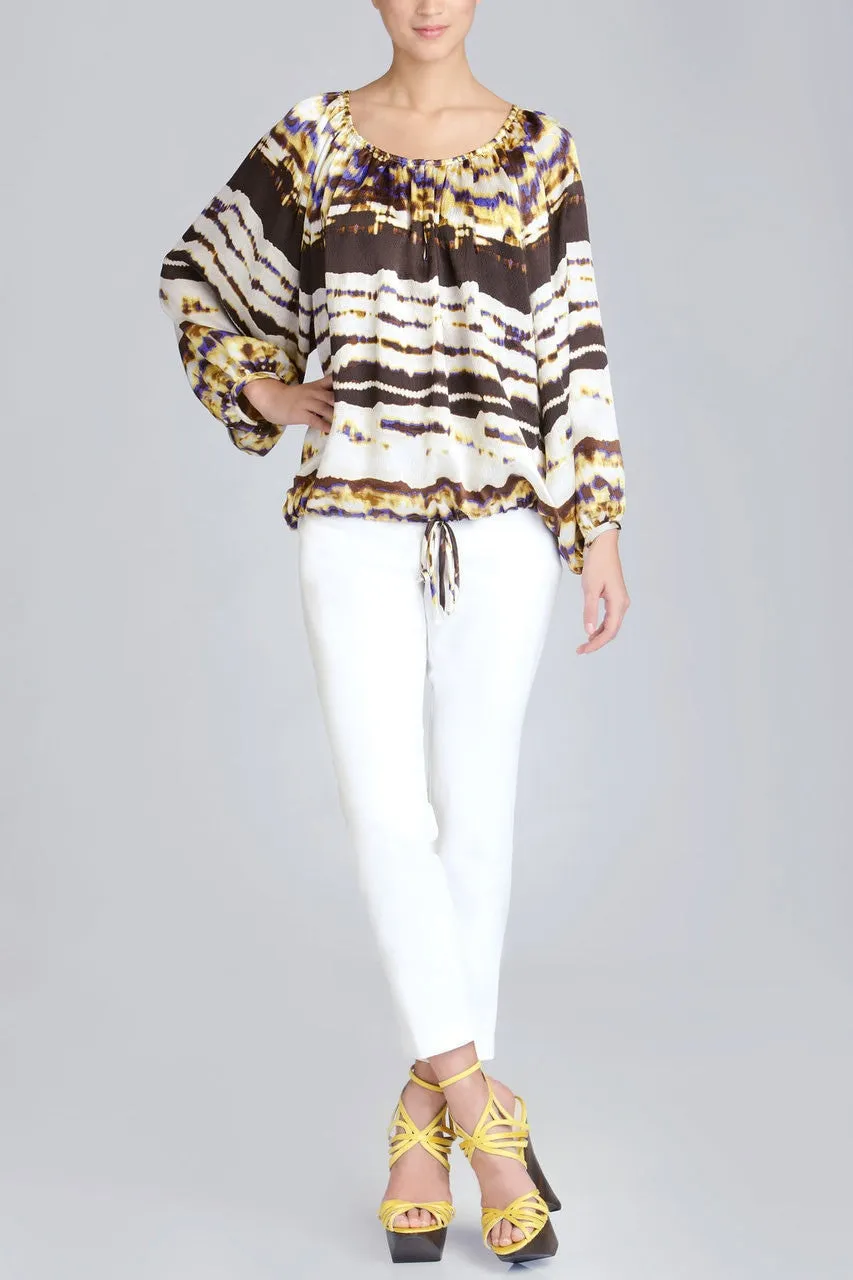 Boracay Sunrise Printed Peasant Top