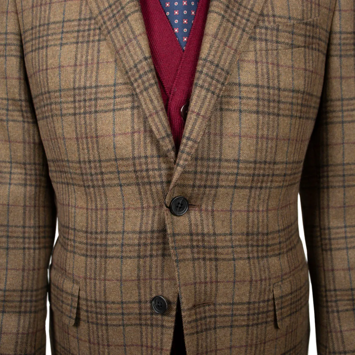 Brown Glenesk Check Wool & Cashmere Jacket