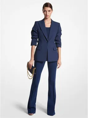 Cate Double Crepe Sablé Crushed-Sleeve Blazer