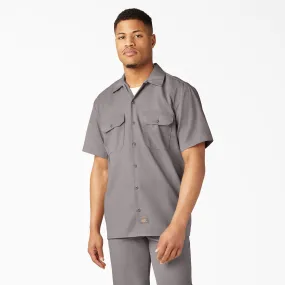 Dickies Men's Short Sleeve Work Shirt_Silver