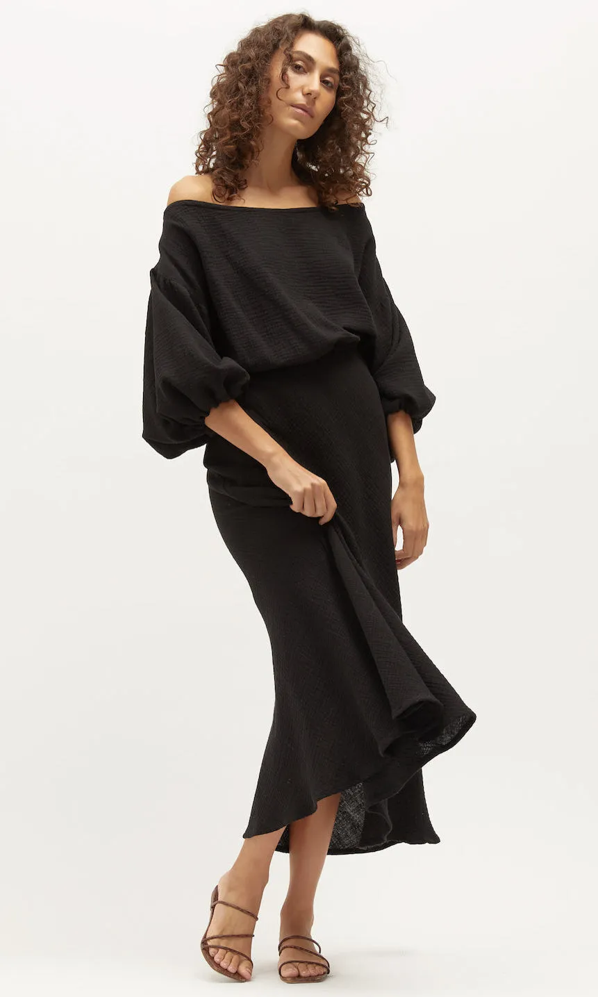 Dominique Louie Dress - Black Muslin