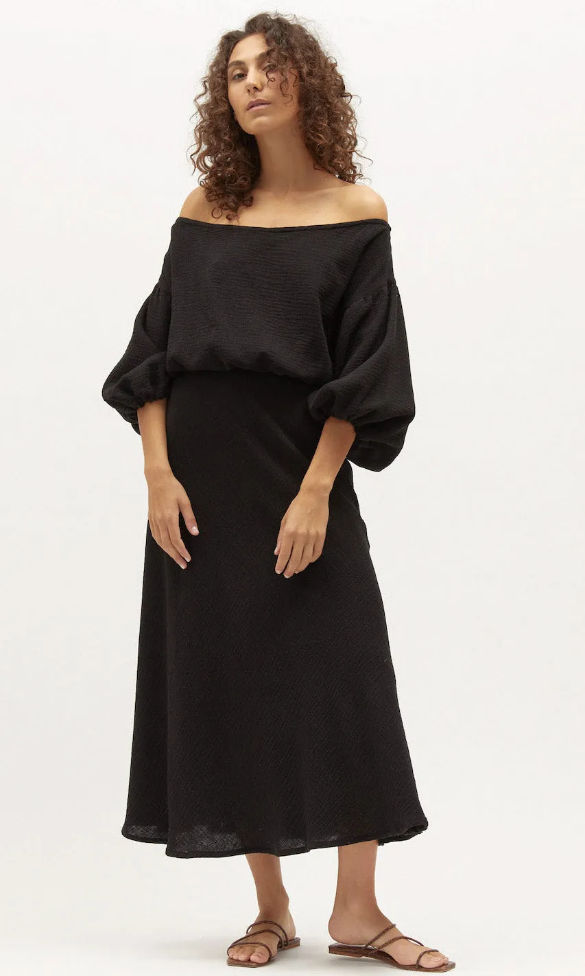 Dominique Louie Dress - Black Muslin