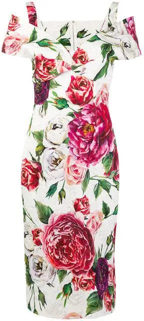 Floral Print Cold Shoulder Dress