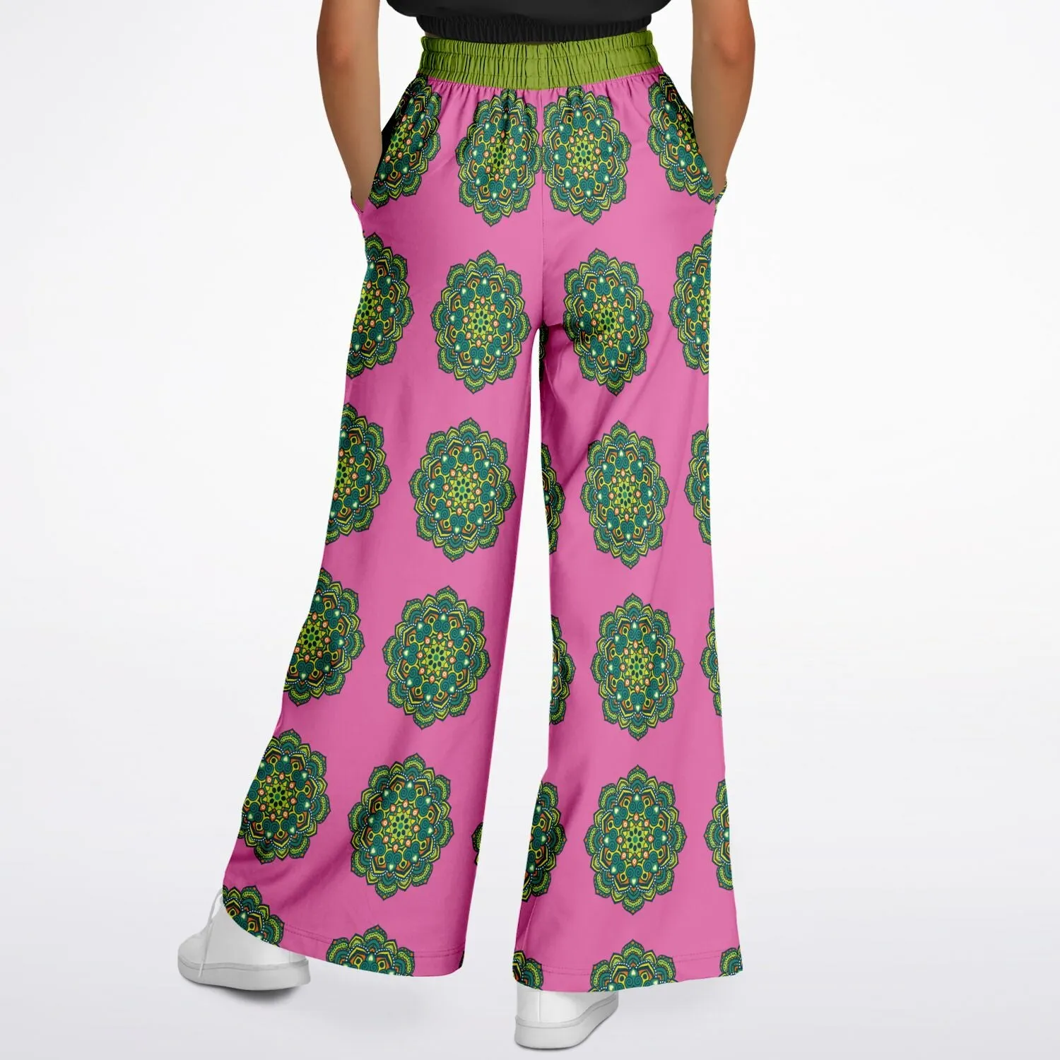 Jambalaya Pink Eco-Poly Stretchy Phat Bellbottoms