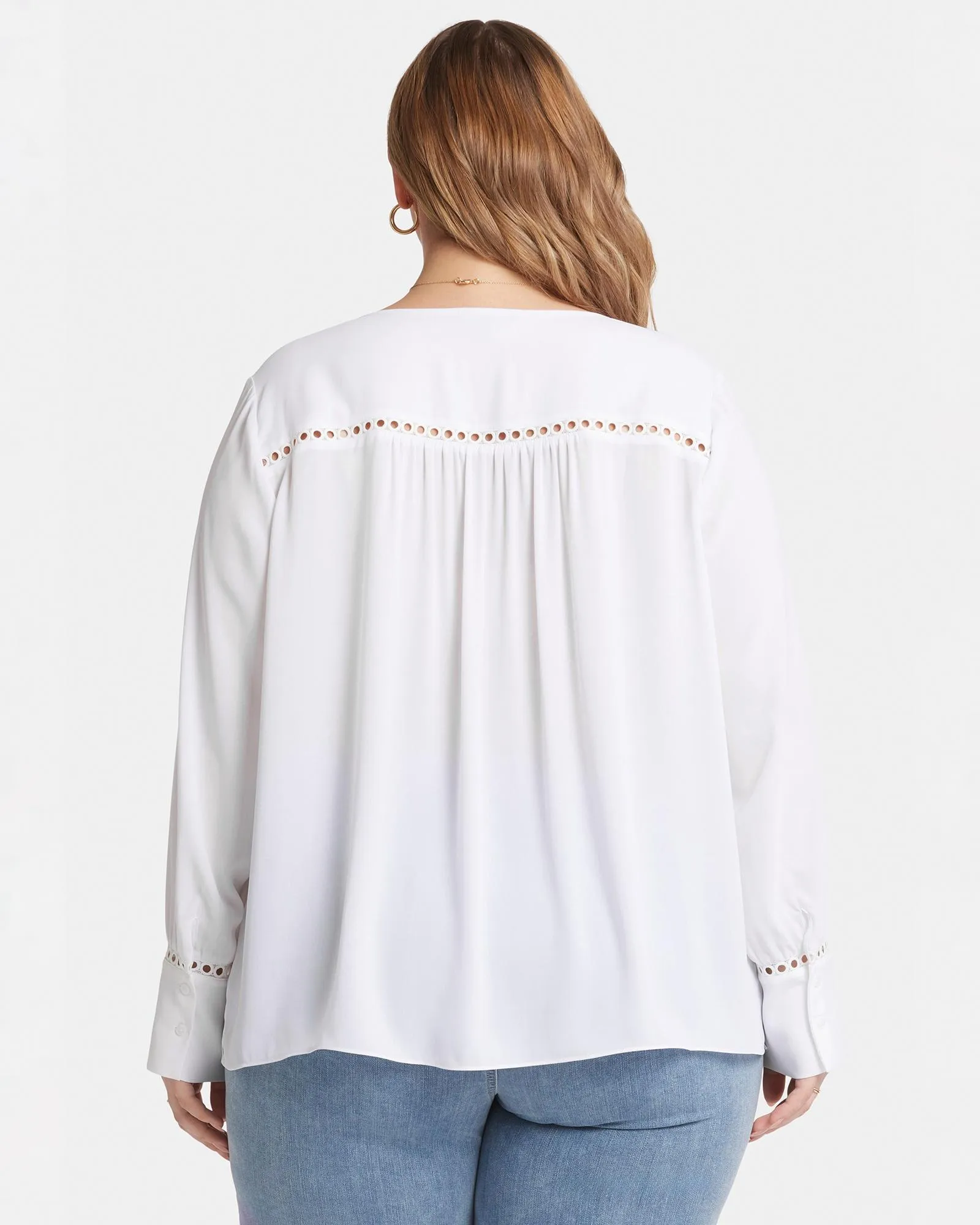 Liliana Lace Peasant Blouse | Optic White