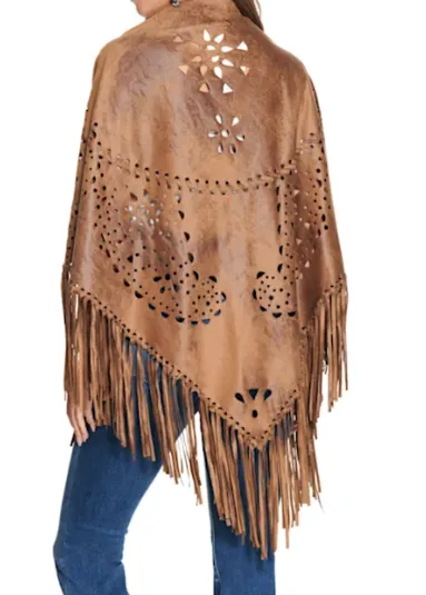 Montana Co Women's Carmel Fringed Shoulder Wrap (S-222)