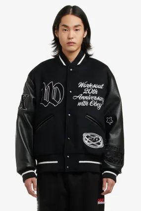 OBEY X WORKSOUT 20TH VARSITY JACKET