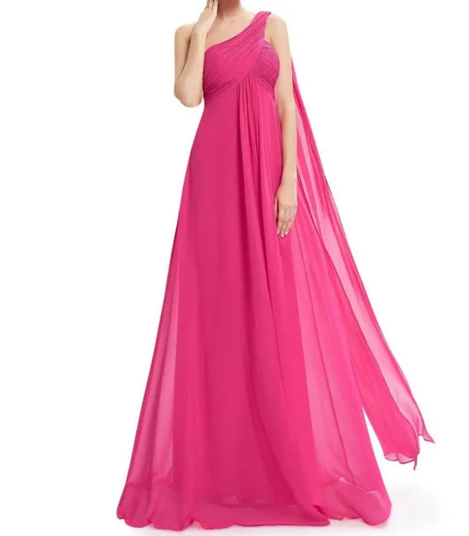 One Shoulder Chiffon Bridesmaids dress  At Bling Brides Bouquet Online Bridal Store