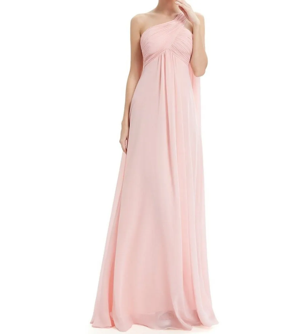 One Shoulder Chiffon Bridesmaids dress  At Bling Brides Bouquet Online Bridal Store