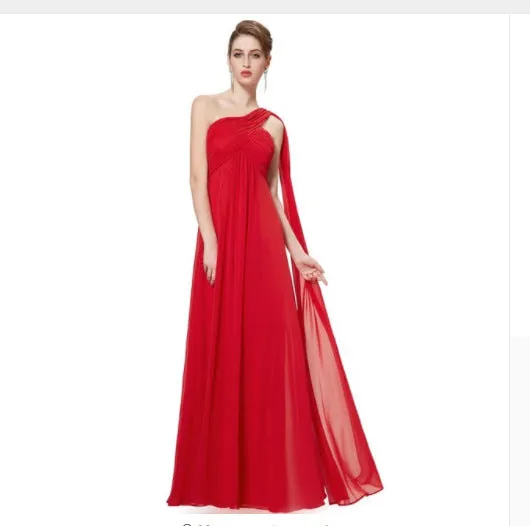 One Shoulder Chiffon Bridesmaids dress  At Bling Brides Bouquet Online Bridal Store