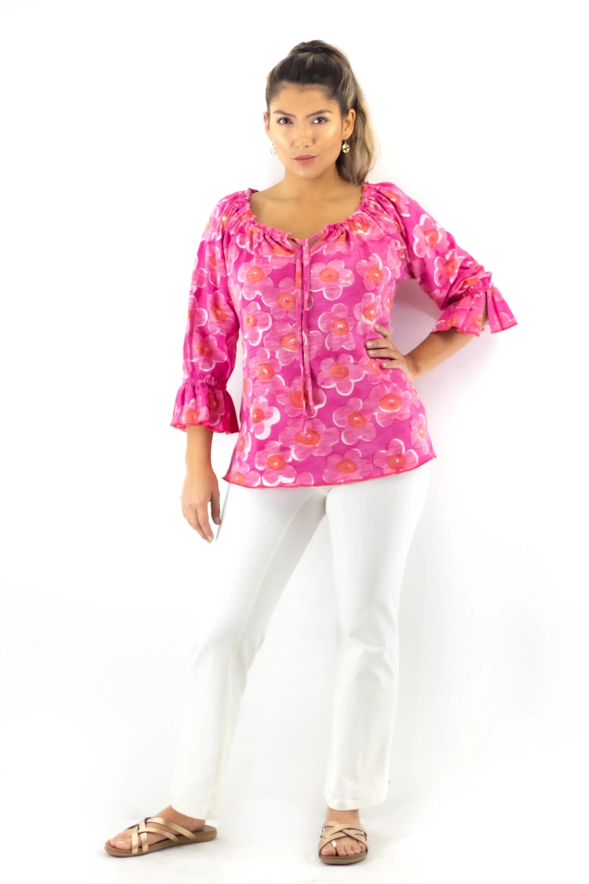 Peasant Blouse - Lantana Pink