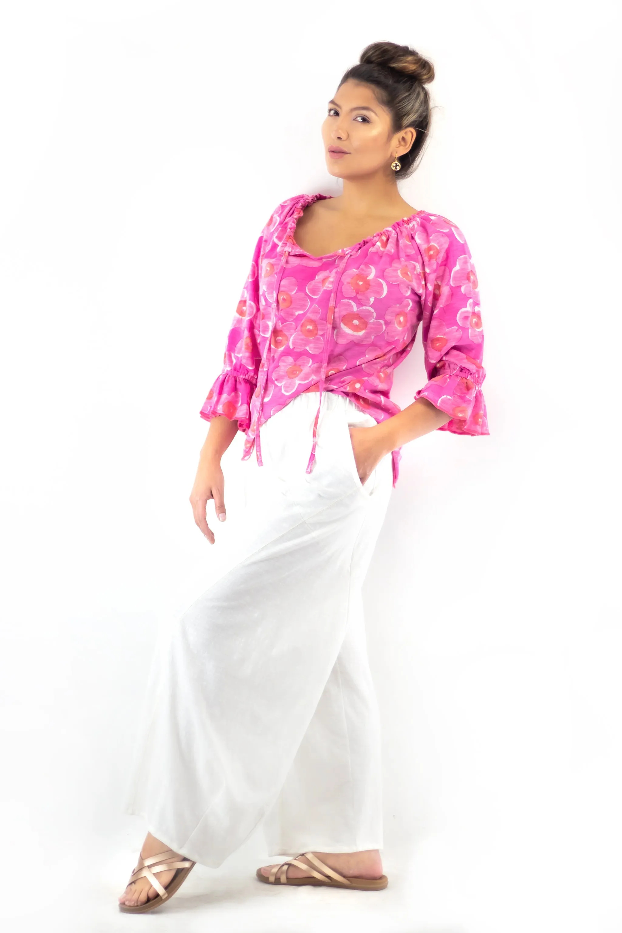 Peasant Blouse - Lantana Pink