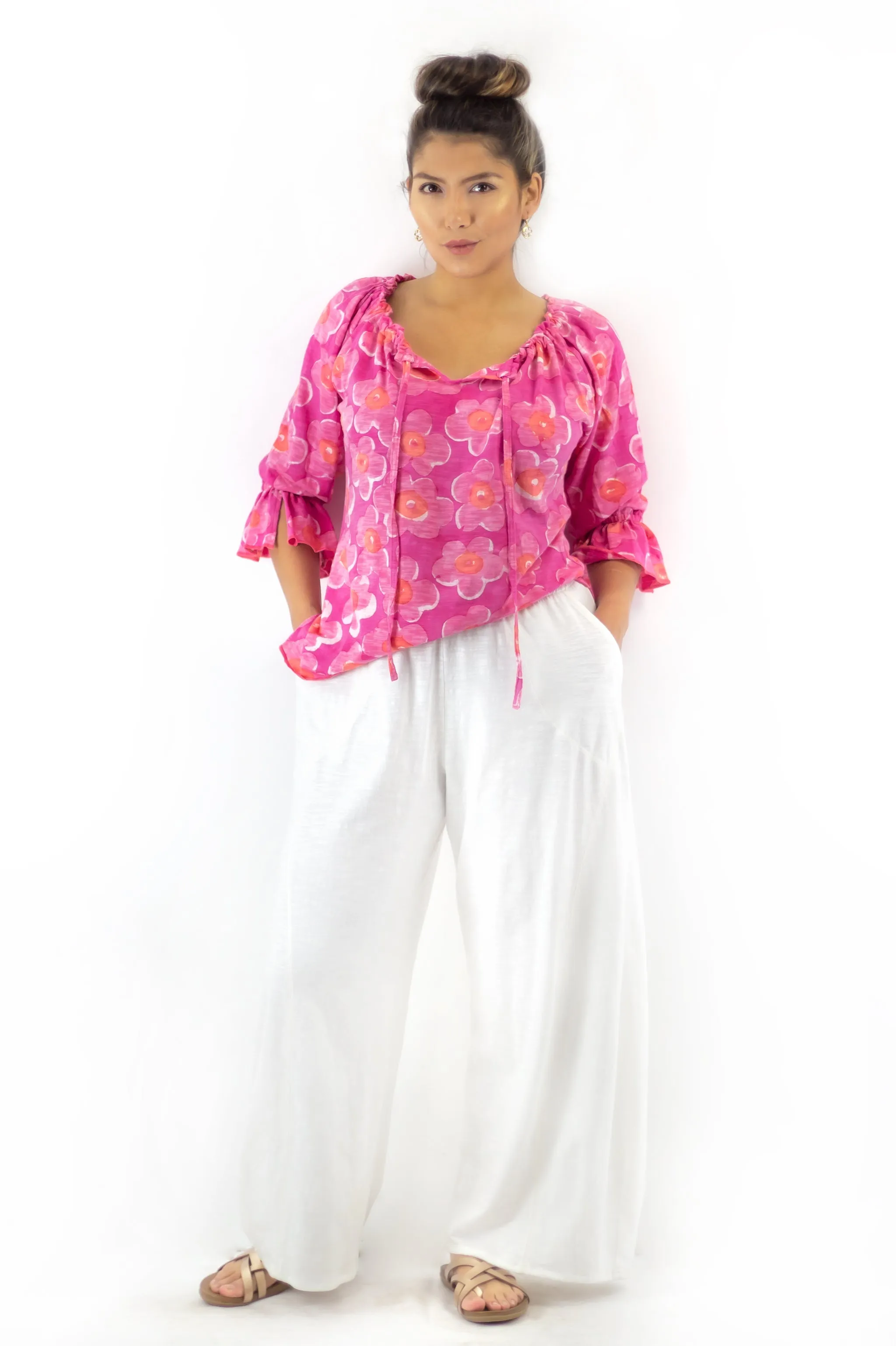 Peasant Blouse - Lantana Pink