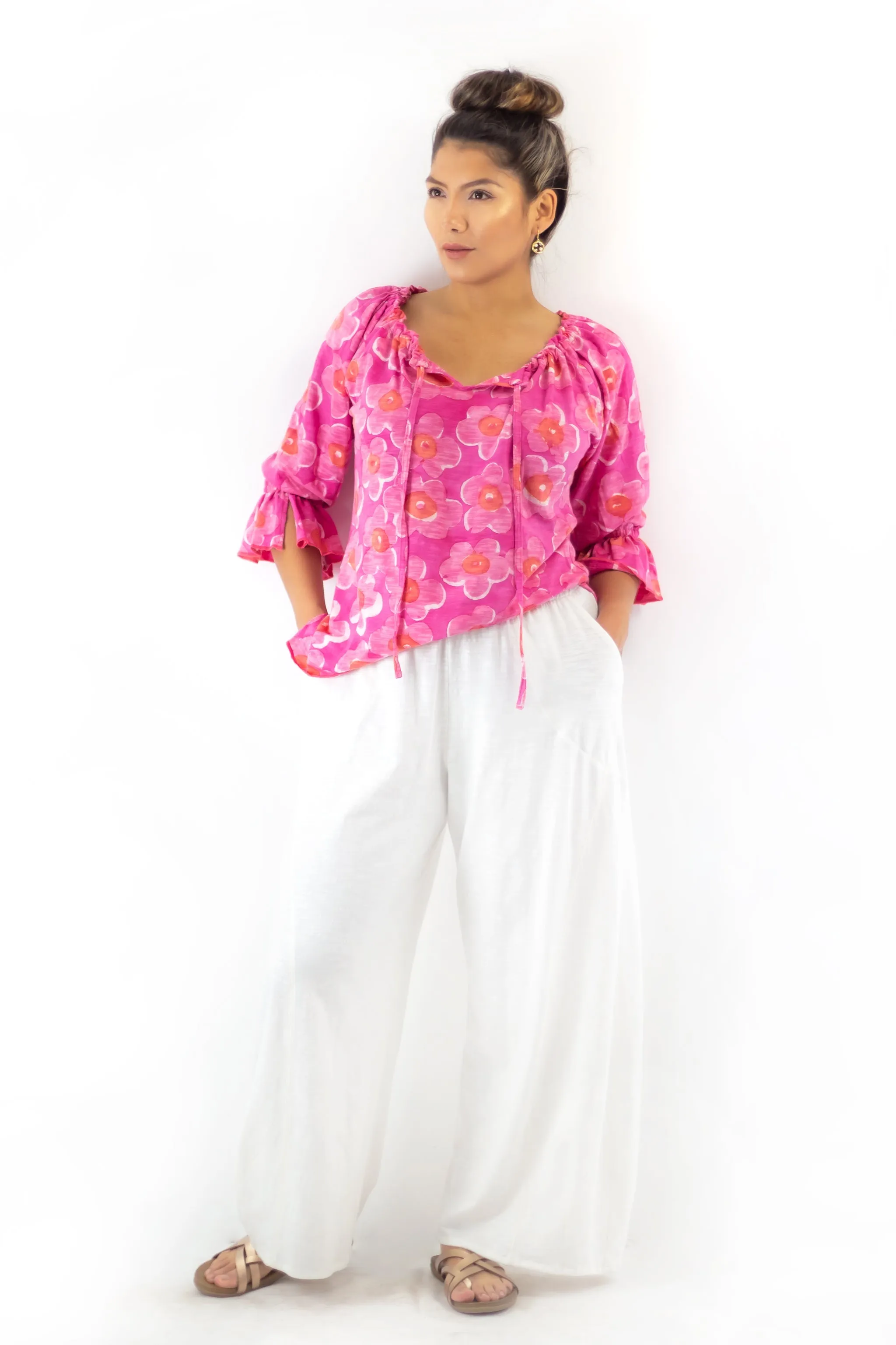 Peasant Blouse - Lantana Pink