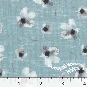 Pick Stripe Floral Print Polyester Fabric 042512