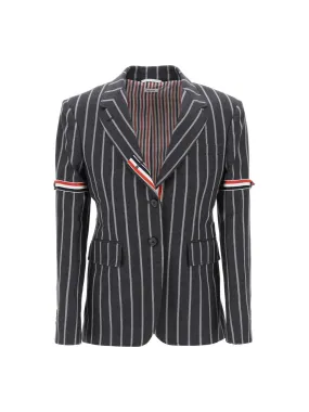 Pinstriped Wool Blazer