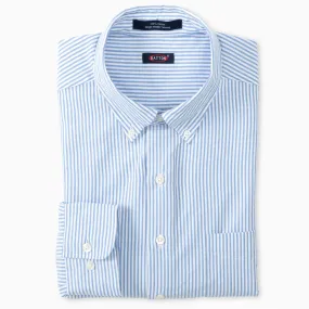 'Ridge' Sky Stripe Long Sleeve Beyond Non-Iron® Cotton Sport Shirt by Batton