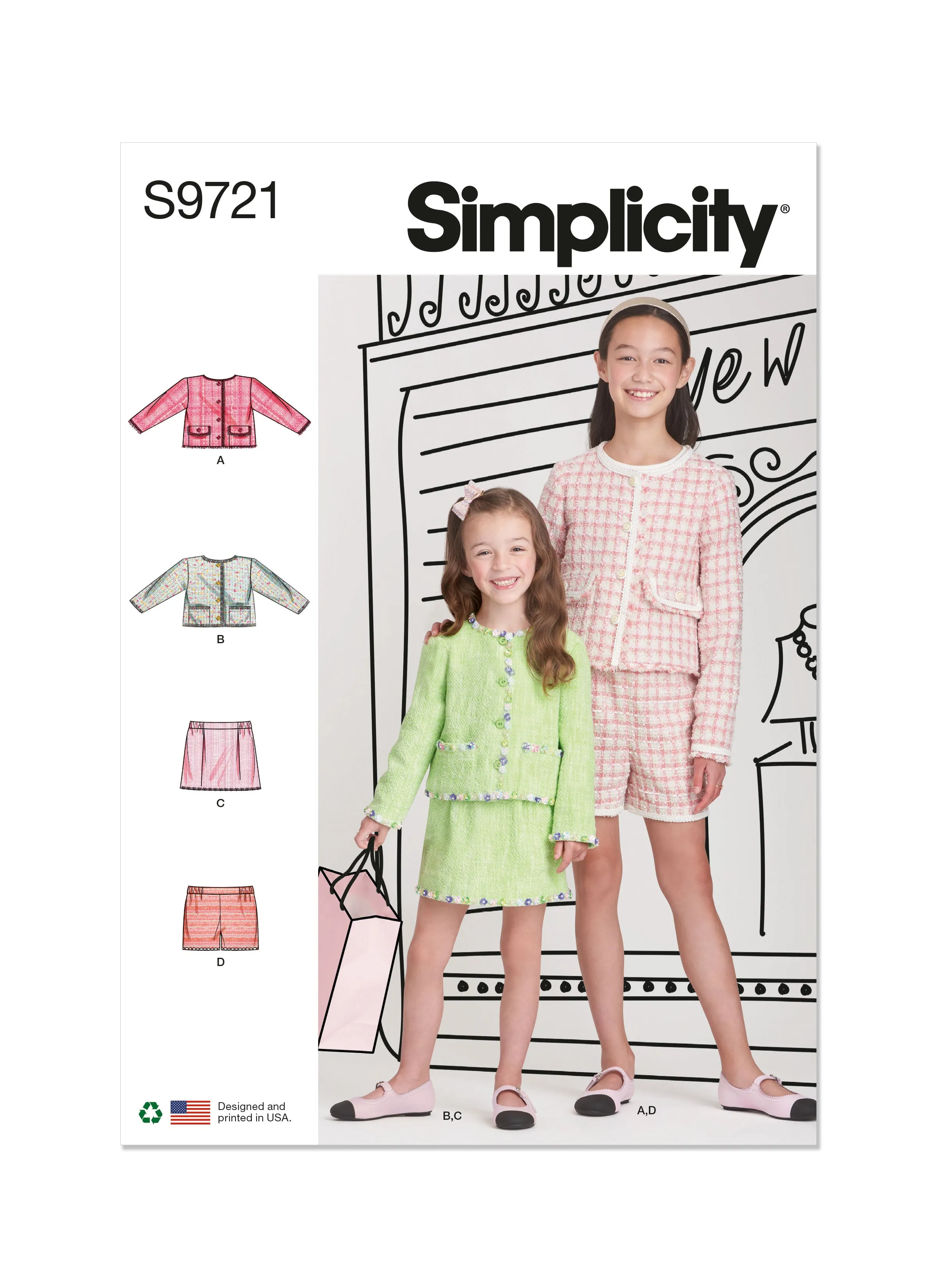 Simplicity Pattern S9721 Child/Girl Skirt/Top