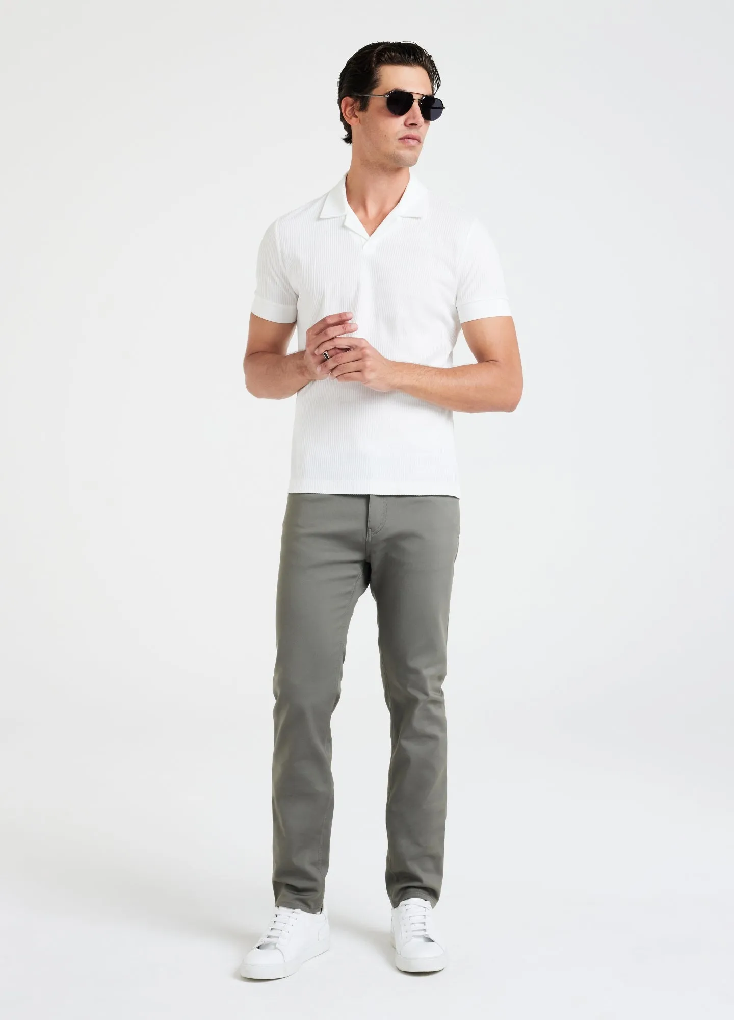 Slim Fit Tech Cotton Stretch Jeans Khaki