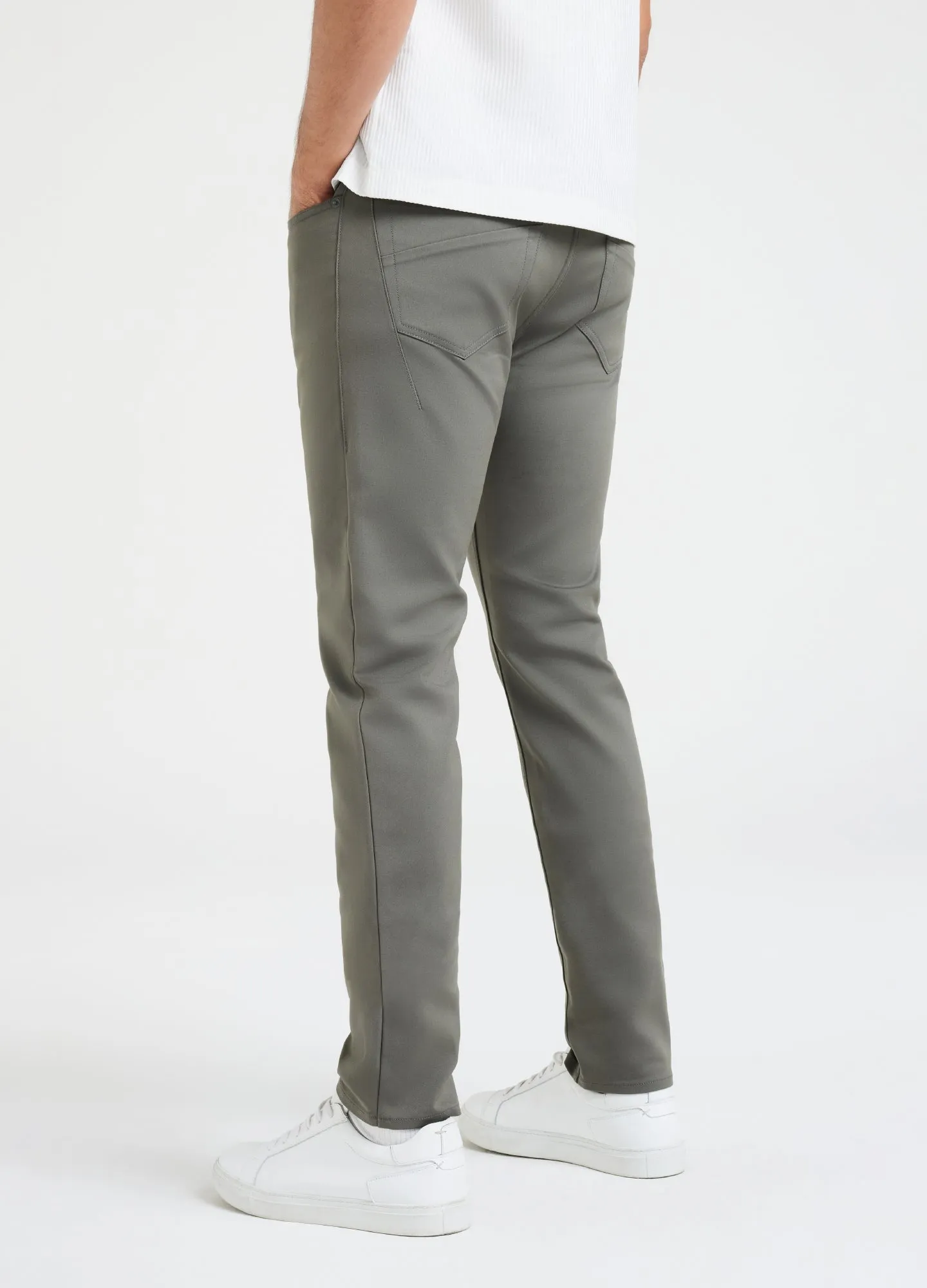 Slim Fit Tech Cotton Stretch Jeans Khaki