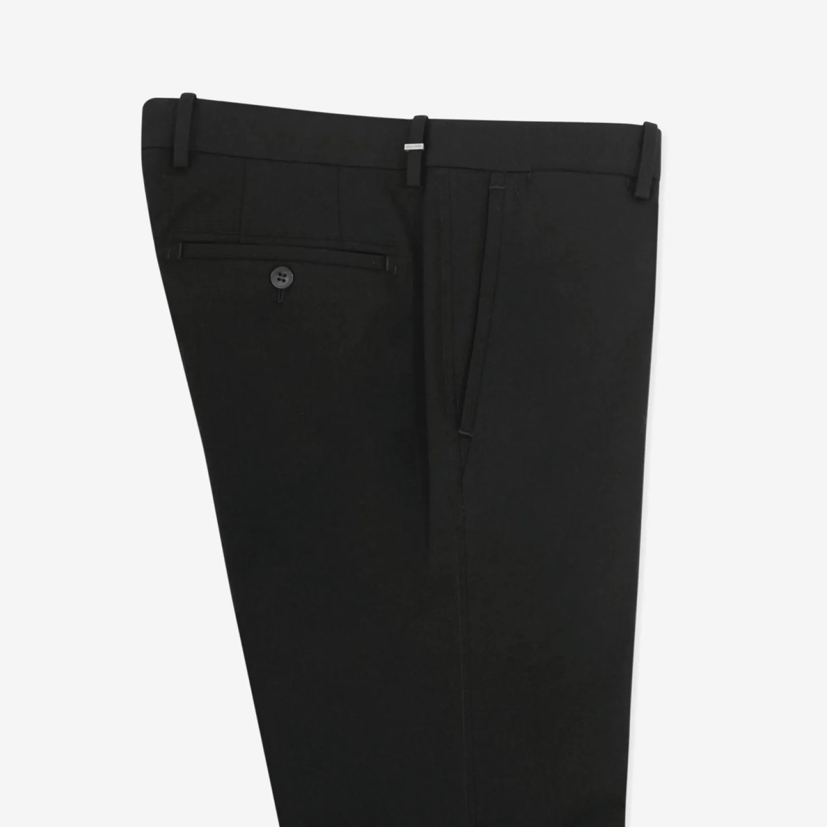 Twill Stretch Cotton Slim-Fit Tailored Pant Black