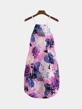 Wholesale Floral Print Hollow Out Mini Dresses