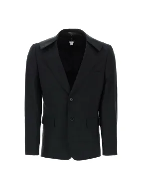 Wool Blazer with Satin Collar